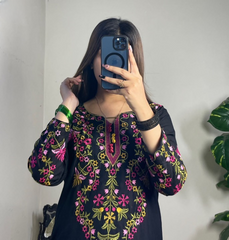 Long Embroidery shirt and flyper 2pc suit