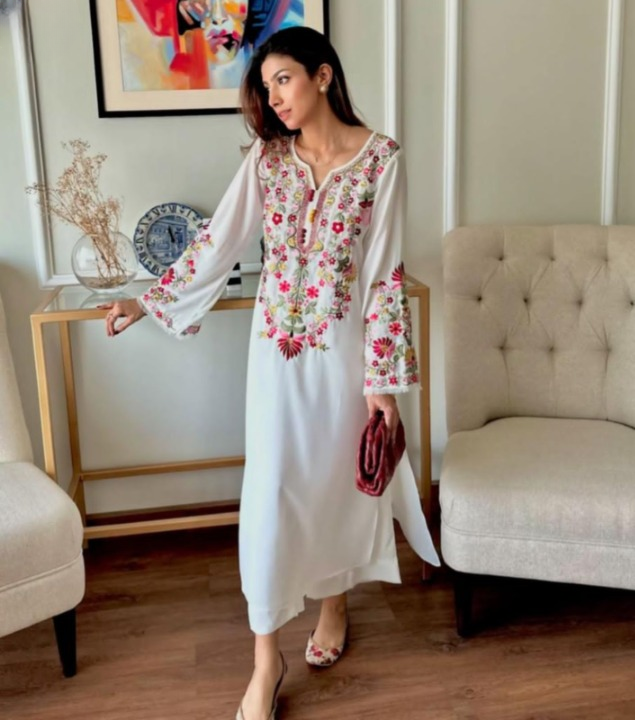 Long Embroidery shirt and flyper 2pc suit
