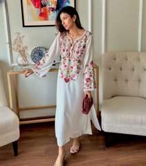 Long Embroidery shirt and flyper 2pc suit