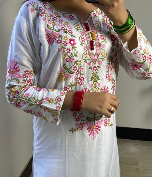 Long Embroidery shirt and flyper 2pc suit