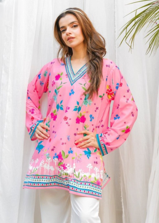 PINK FLORAL DIGITAL PRINTED CORD SET