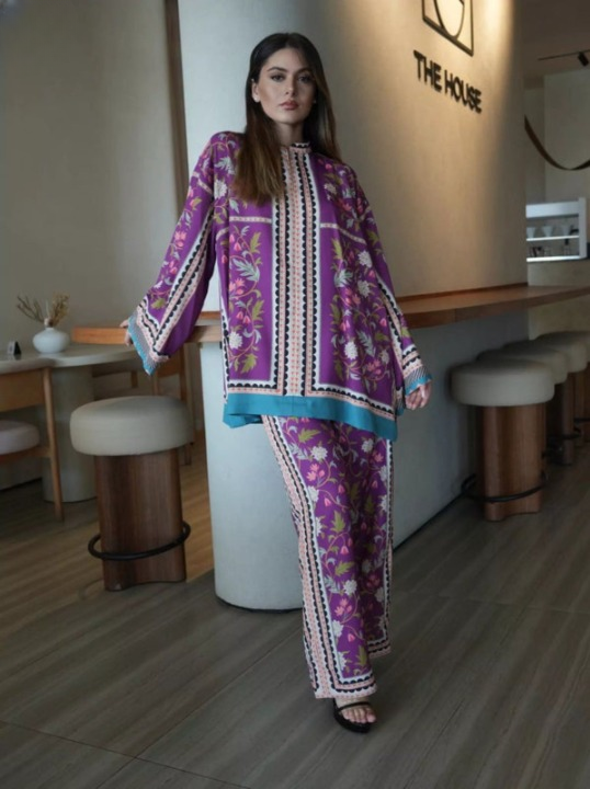 Digital printed cord set Good quality stitching Full suit overlock