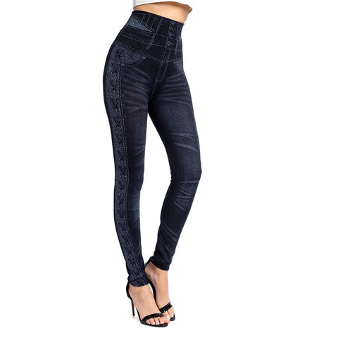 New Women Faux Denim Jeans
